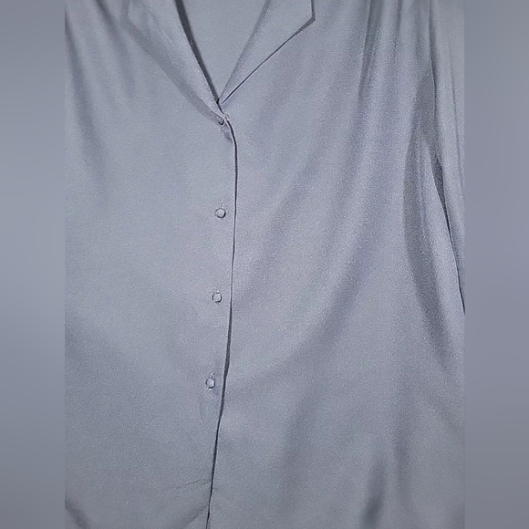 Vintage 1970s Lady Arrow Black Polyester Blouse Button-Up Shirt Size 8 - Picture 2 of 9